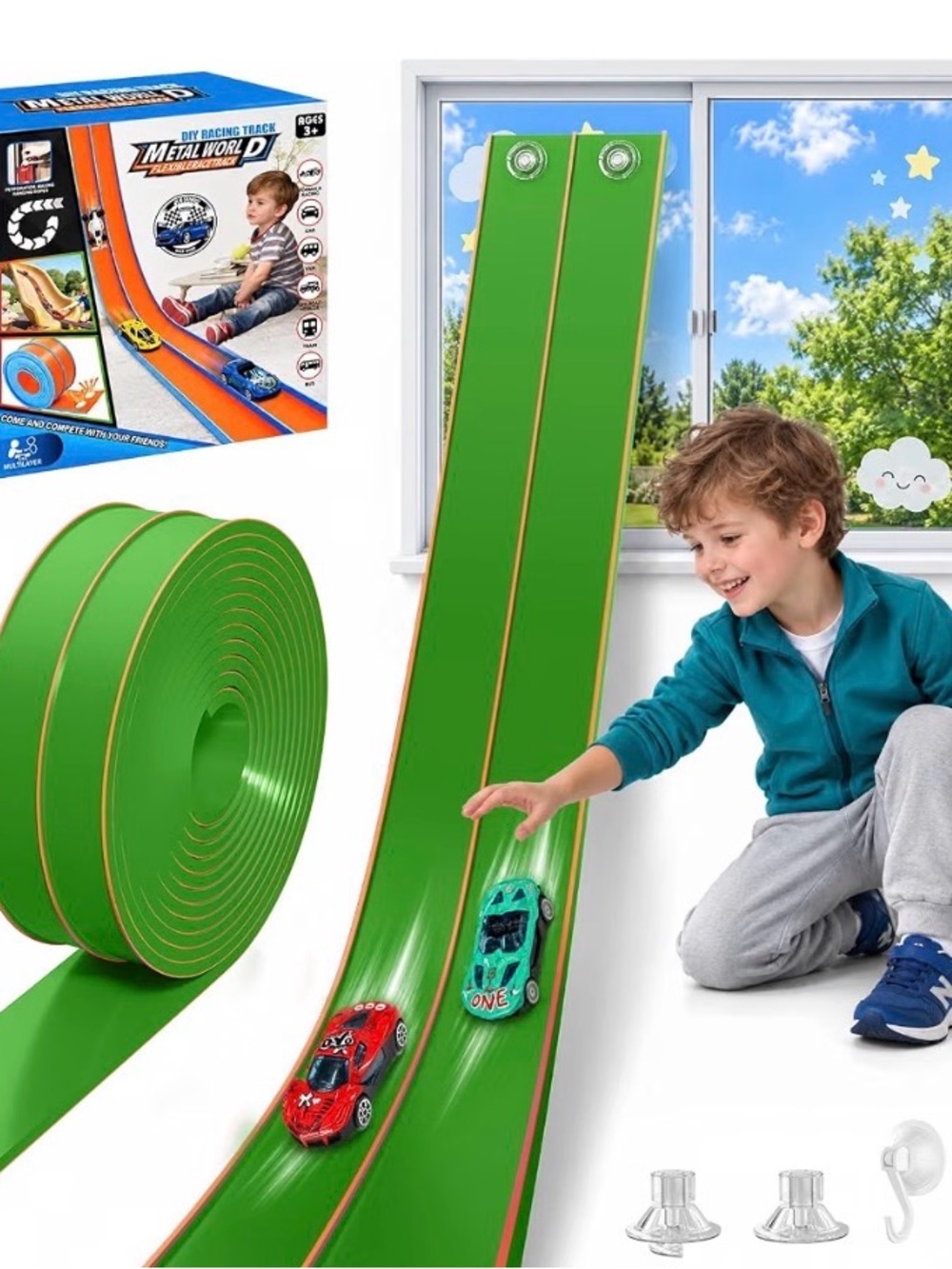 New Kids' Play ATVs Track, TAEMVV Flexible Race Track, Lime
Compatible with Hot